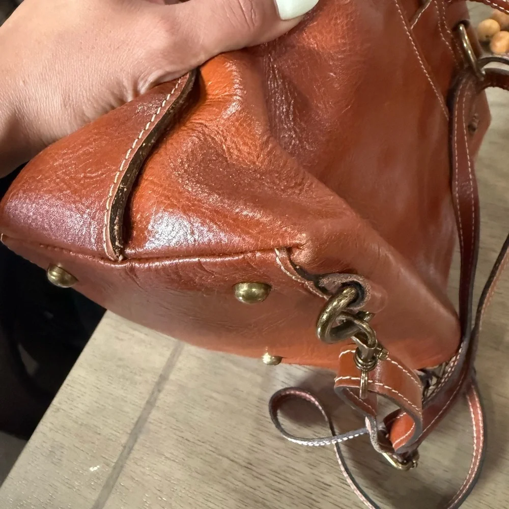 Patricia nash Brown Leather Backpack with Tassel